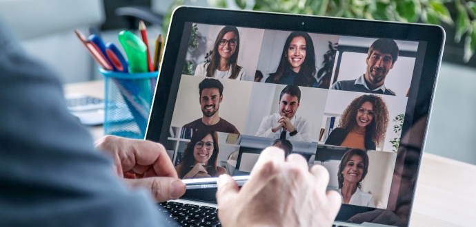 Business on a video call