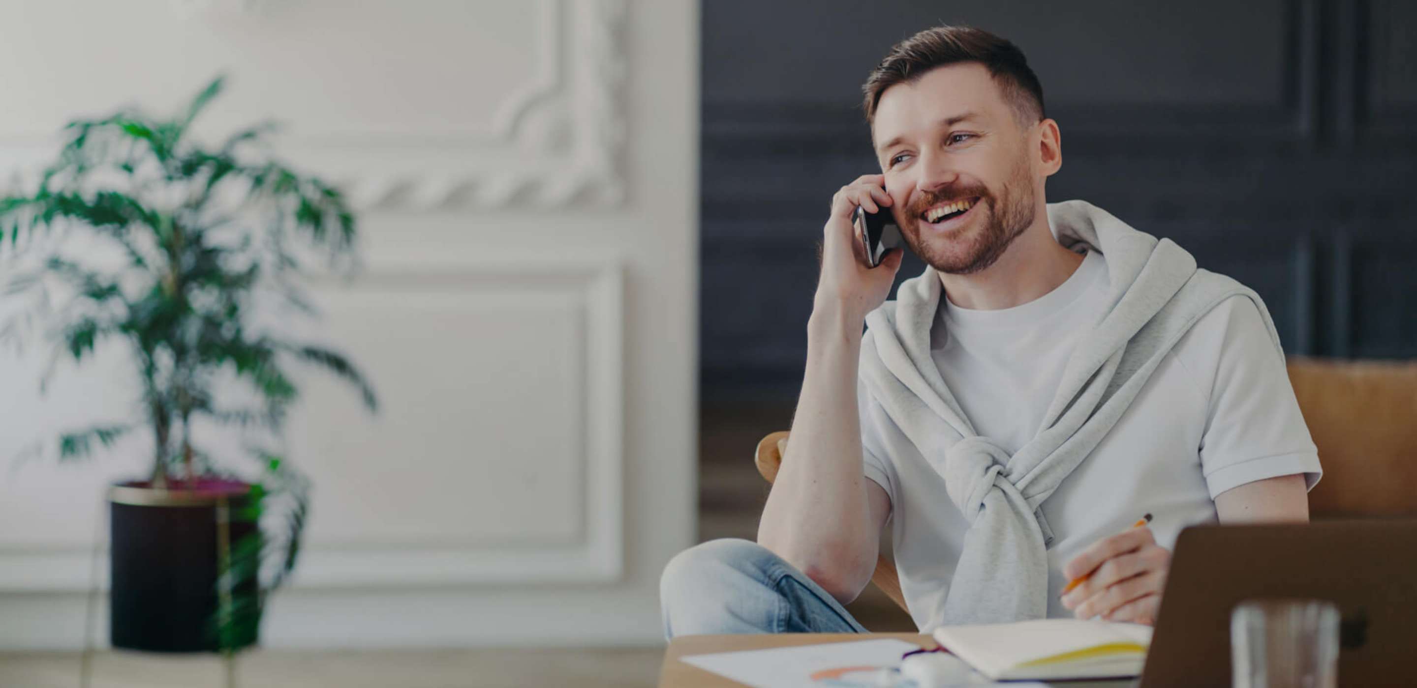 A man talking on a cellphone