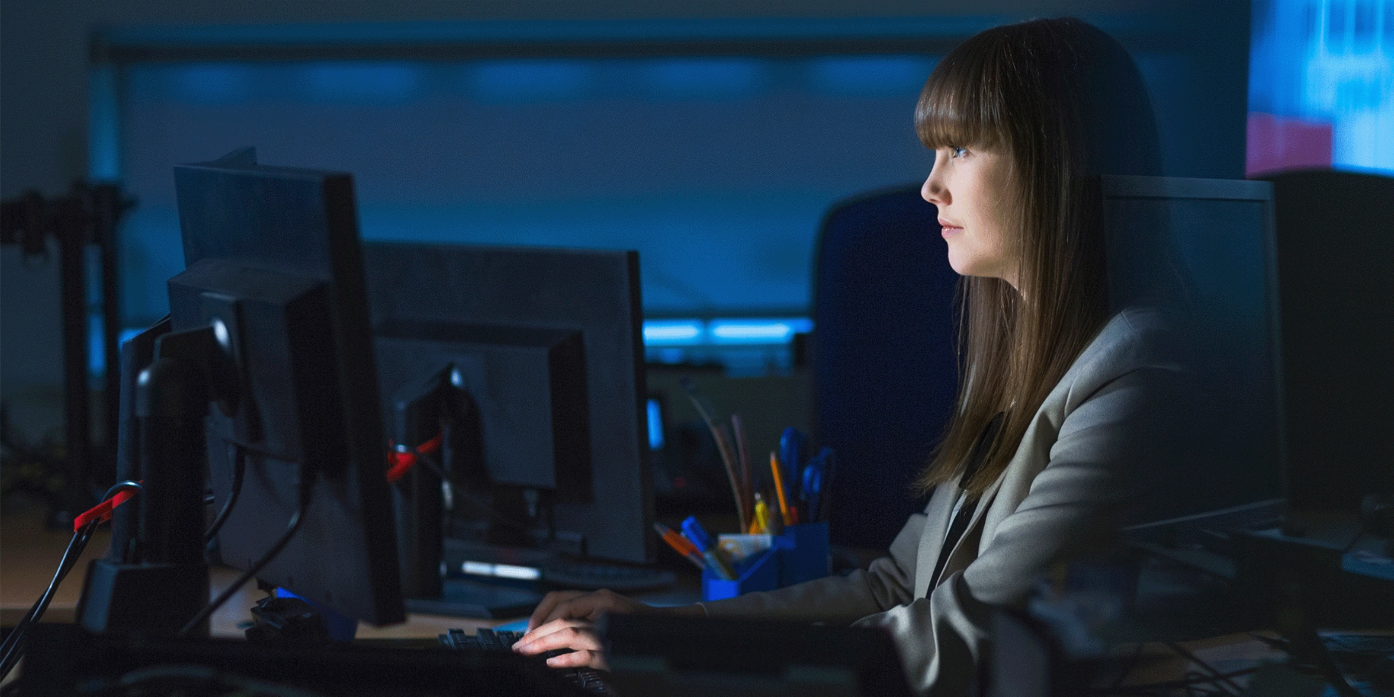 Lady working on her computer