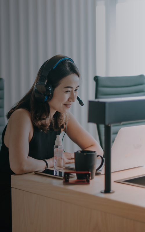 Business professional on a virtual call