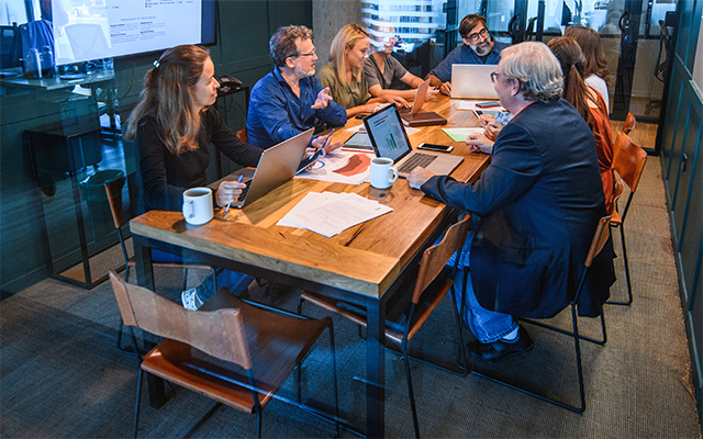 Colleagues in a boeardroom