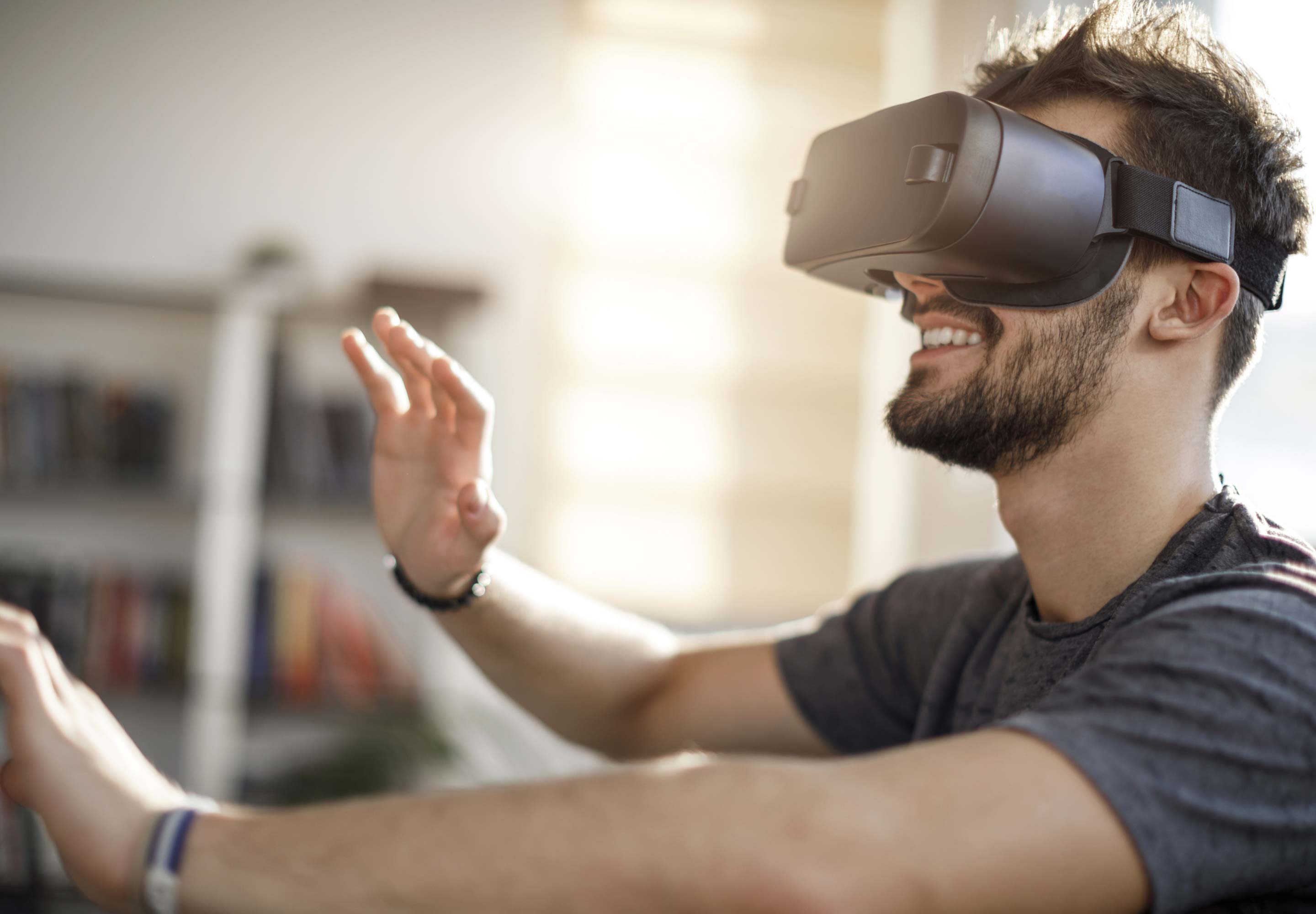 A man with a VR