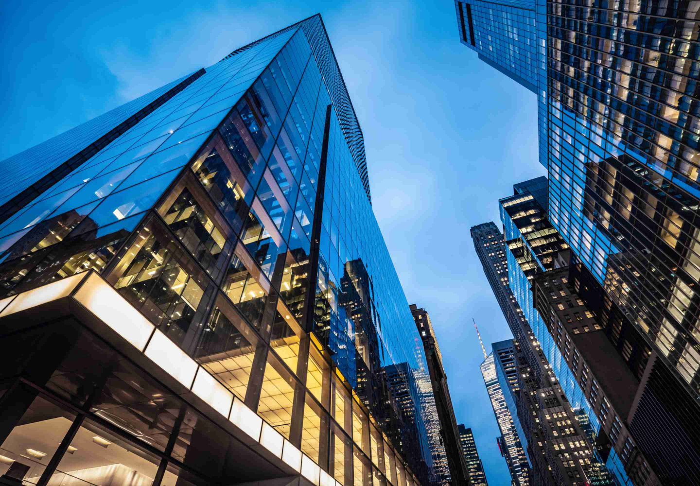 Tall glass buildings