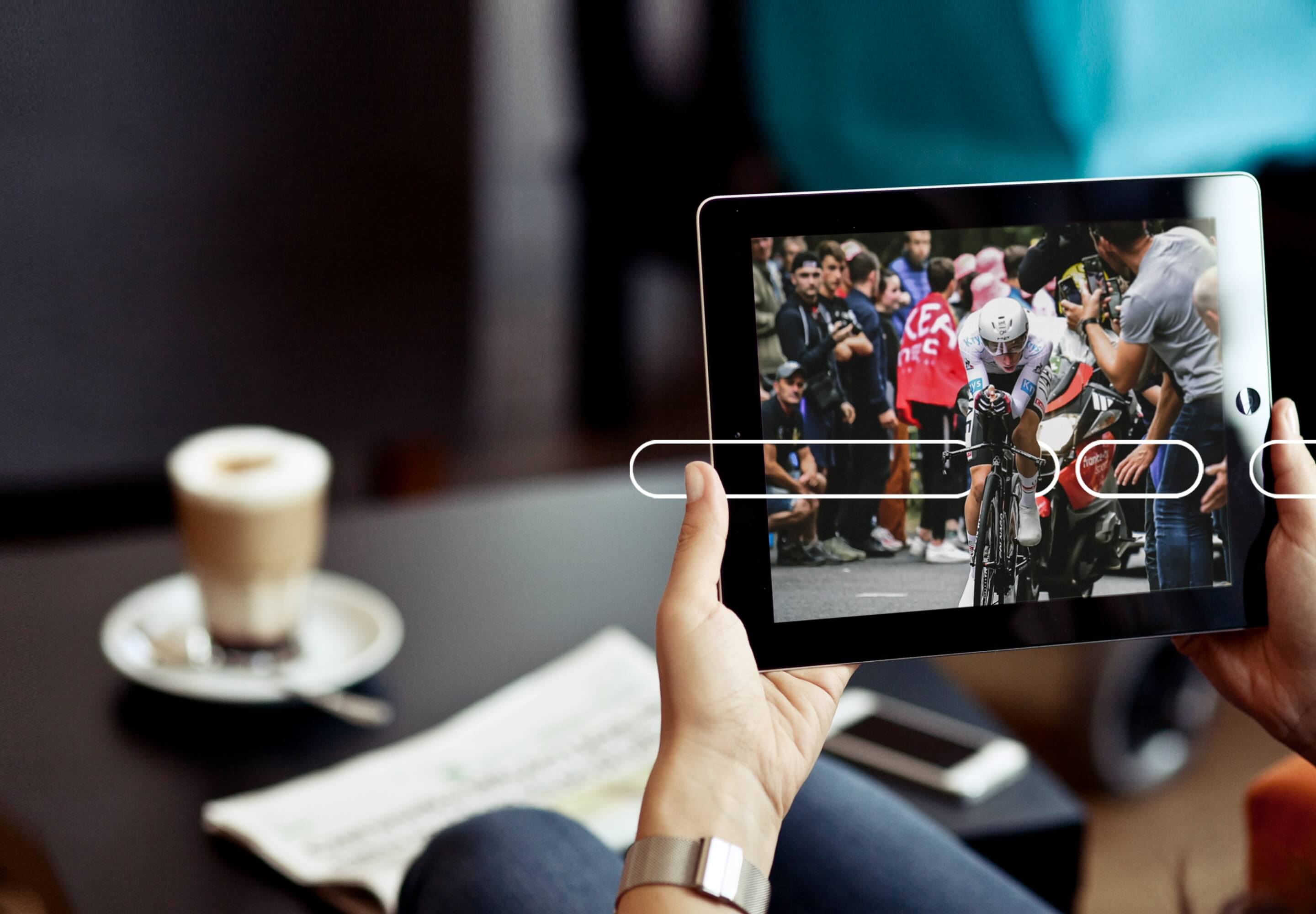 Watching the race on a mobile device