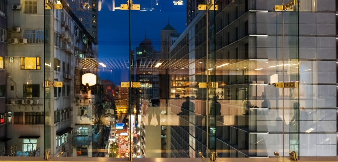Gold building with shinning lights