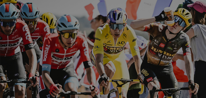 Male bike racers on a line-up