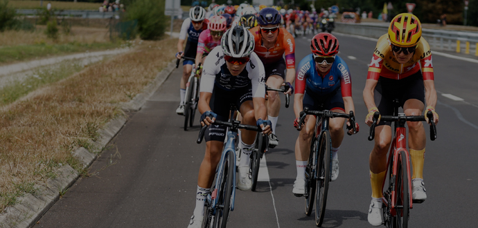 Female bikers racing