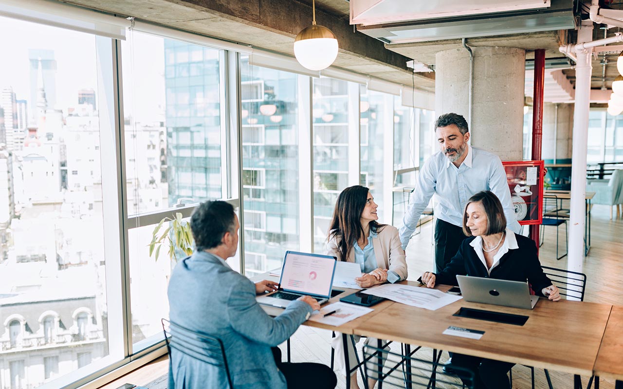 Colleagues in a business discussion